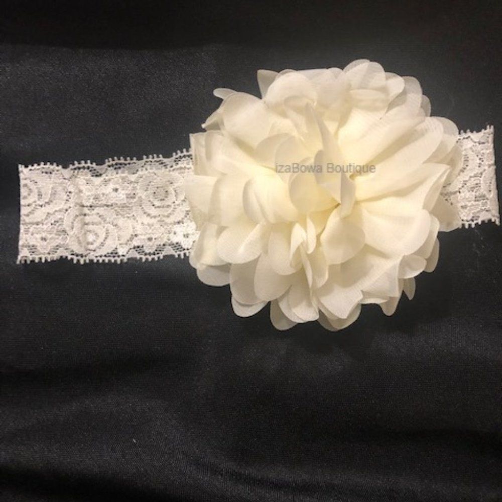 Ivory Country Lace Headband  7LCIV  Handmade NWT Boutique